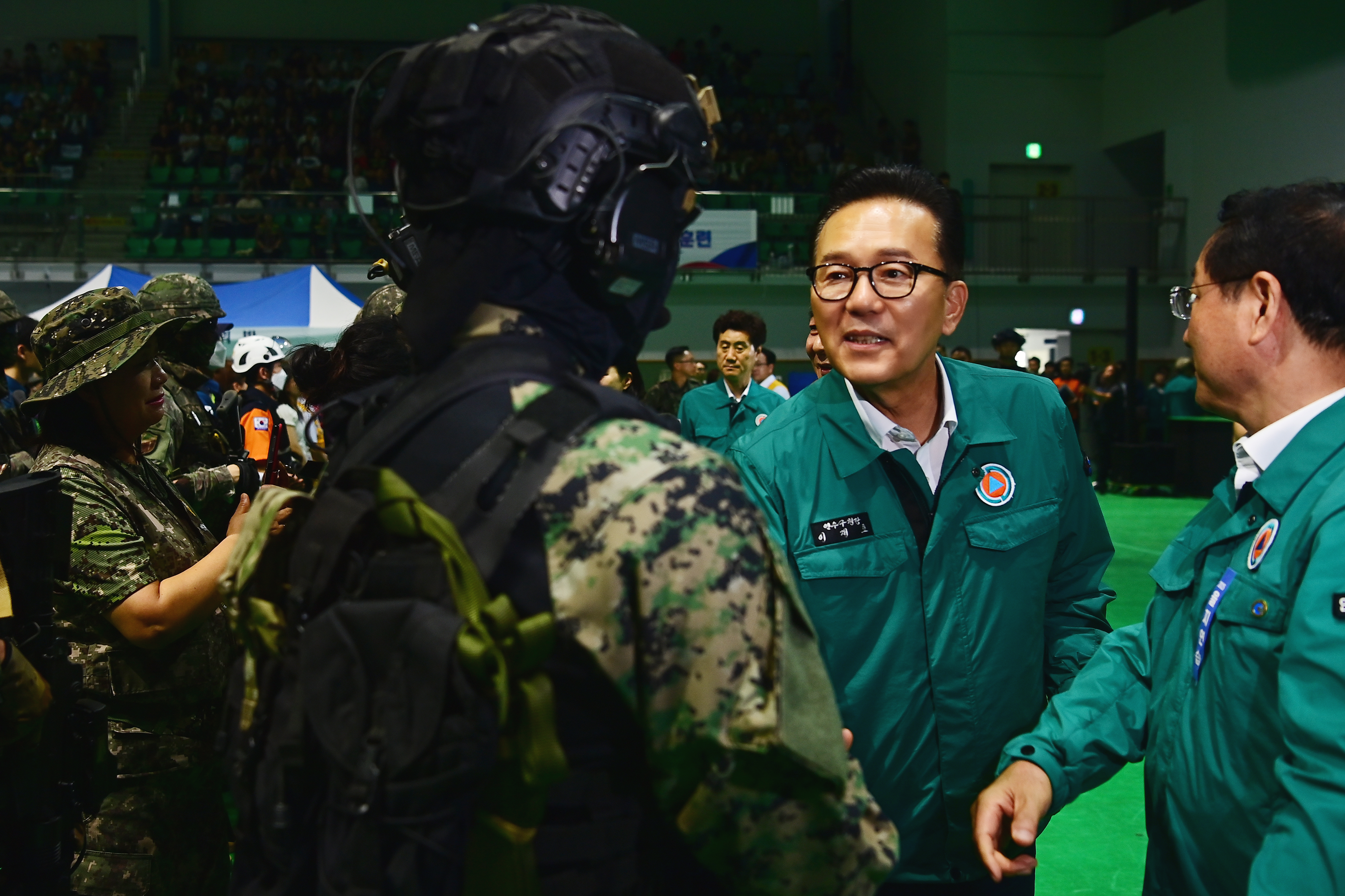 연수구는 지난 20일 오후 2시 선학체육관에서 인천시와 공동 주관한 2025년 을지연습 실제 훈련을 진행했다